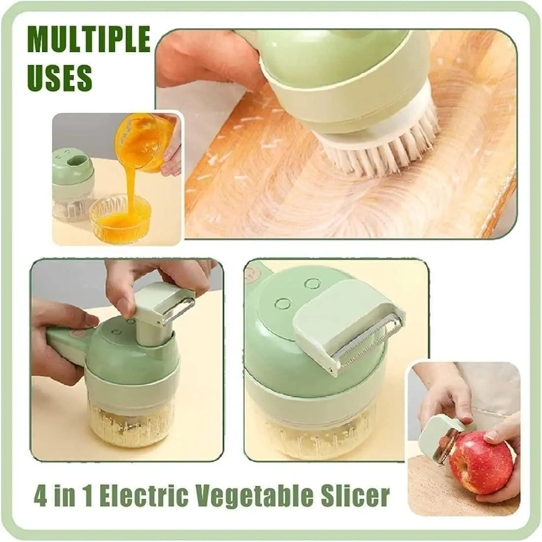 4 in 1 Portable Electric Vegetable Cutter Set - Wireless Food Processor