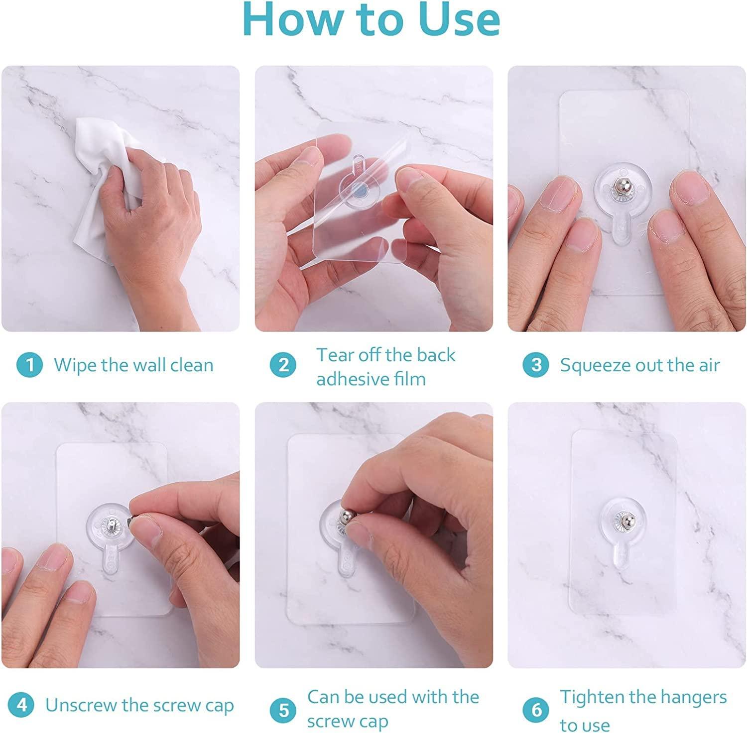 Adhesive Wall Hooks - No-Drill Heavy Duty Hanging Hooks (10 Pcs)