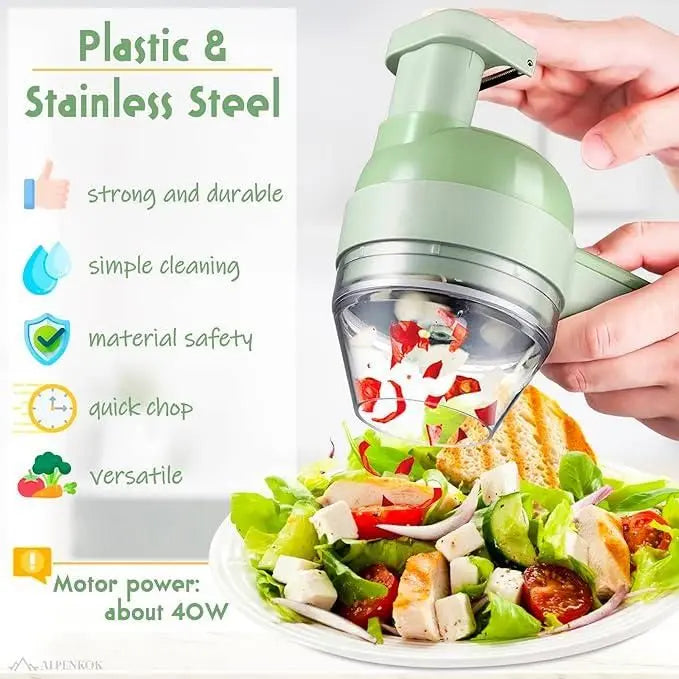 4 in 1 Portable Electric Vegetable Cutter Set - Wireless Food Processor
