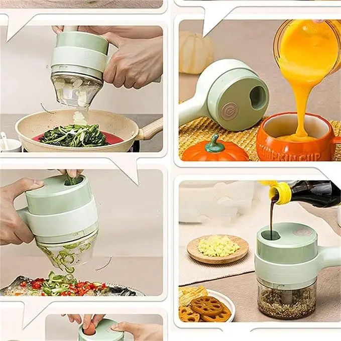 4 in 1 Portable Electric Vegetable Cutter Set - Wireless Food Processor