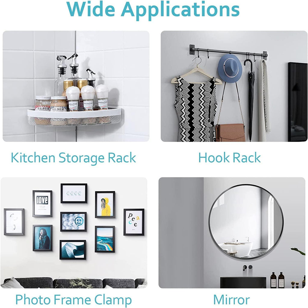 Adhesive Wall Hooks - No-Drill Heavy Duty Hanging Hooks (10 Pcs)