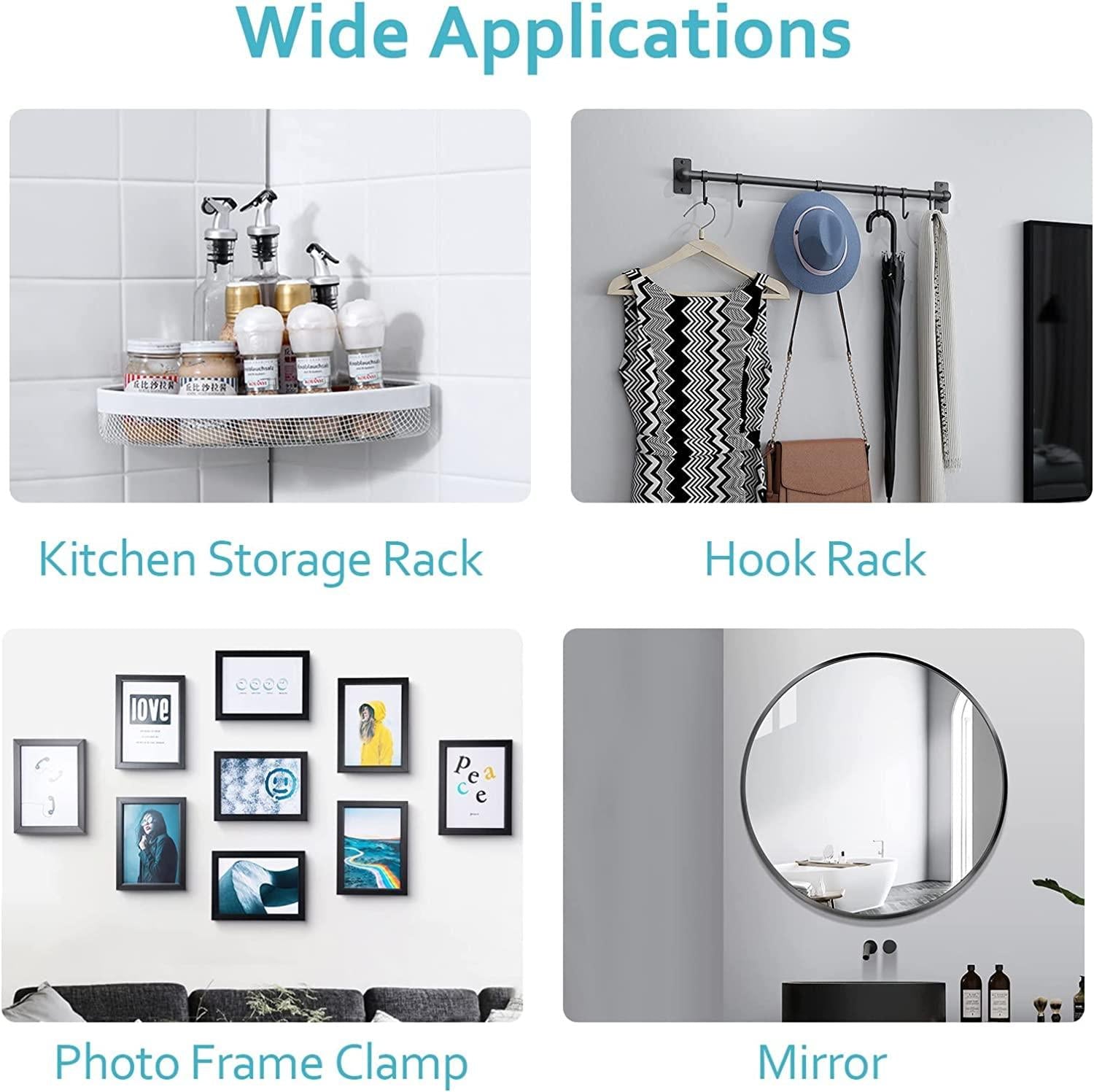 Adhesive Wall Hooks - No-Drill Heavy Duty Hanging Hooks (10 Pcs)