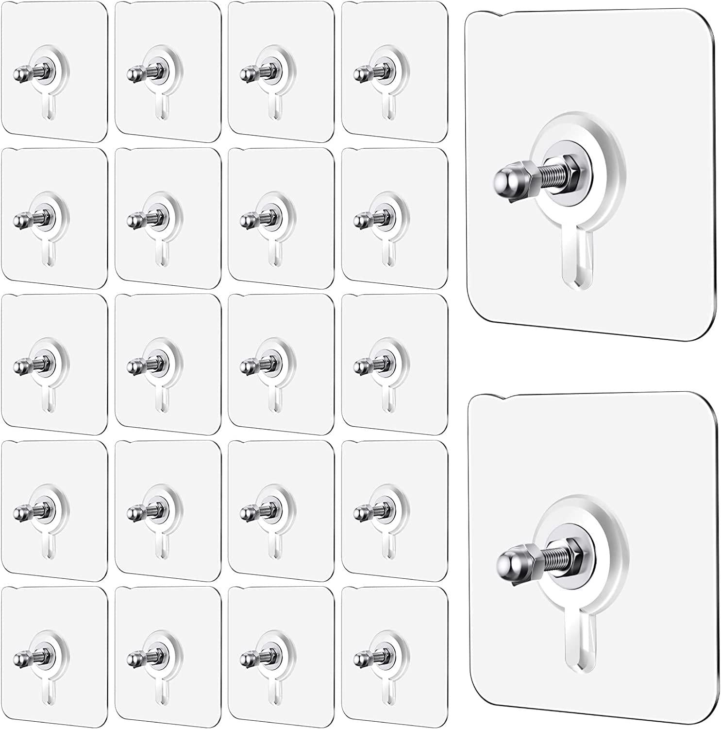 Adhesive Wall Hooks - No-Drill Heavy Duty Hanging Hooks (10 Pcs)