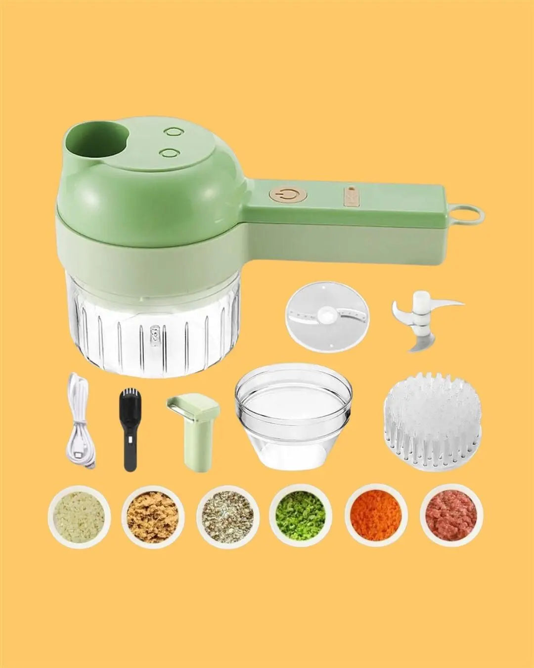 4 in 1 Portable Electric Vegetable Cutter Set - Wireless Food Processor